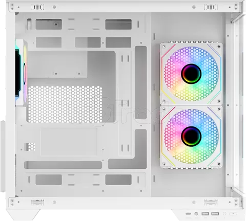 Photo de Boitier Moyen Tour ATX iTek Dark Cave DS RGB avec panneaux vitrés (Blanc)