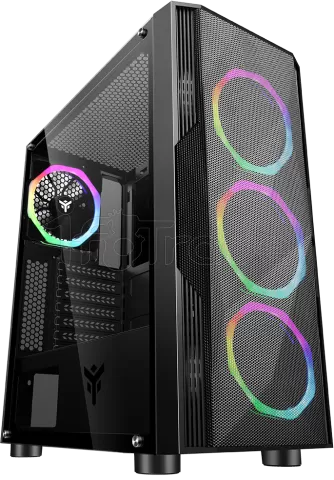 Photo de Boitier Moyen Tour ATX iTek Shake Mesh Evo RGB avec panneau vitré (Noir)