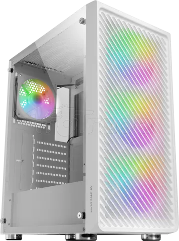 Photo de Boitier Moyen Tour ATX Mars Gaming MC-F RGB avec panneau vitré (Blanc)