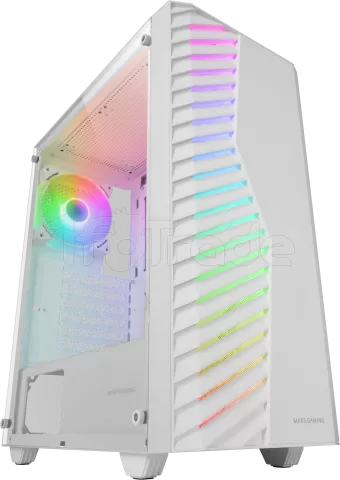 Photo de Boitier Moyen Tour ATX Mars Gaming MC-Volt RGB avec panneau vitré (Blanc)