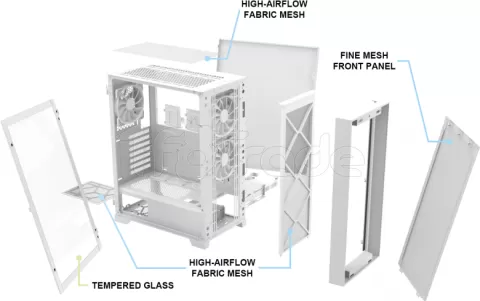 Photo de Boitier Moyen Tour ATX Montech Air 1000 Lite avec panneau vitré (Blanc)