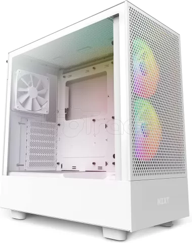 Photo de Boitier Moyen Tour ATX NZXT H5 Flow RGB avec panneau vitré (Blanc)