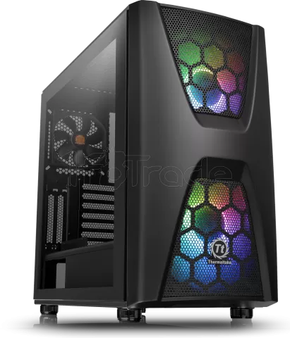 Photo de Boitier Moyen Tour ATX Thermaltake Commander C34 RGB avec panneau vitré (Noir)