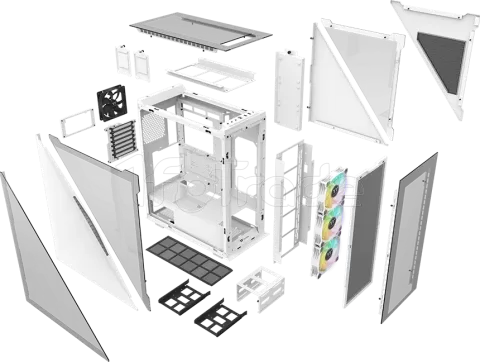 Photo de Boitier Moyen Tour ATX Thermaltake Divider 500 TG RGB avec panneau vitré (Blanc)