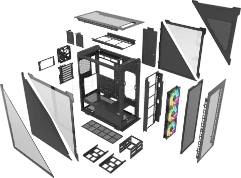 Photo de Boitier Moyen Tour ATX Thermaltake Divider 500 TG RGB avec panneau vitré (Noir)