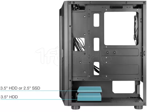 Photo de Boitier Moyen Tour ATX TooQ Ragnärok TQGCC101-B RGB avec panneau vitré (Noir)