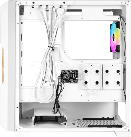 Photo de Boitier Moyen Tour E-ATX Azza Guardian Wood RGB avec panneau vitré (Blanc/Marron)