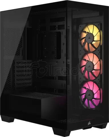 Photo de Boitier Moyen Tour E-ATX Corsair 3500X RGB avec panneaux vitrés (Noir)