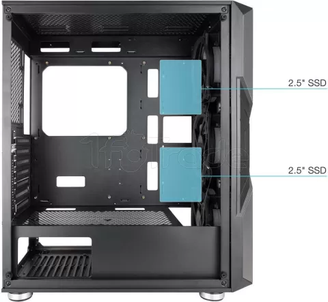 Photo de Boitier Moyen Tour E-ATX TooQ NightCity TQGCC103 RGB avec panneau vitré (Argent/Noir)