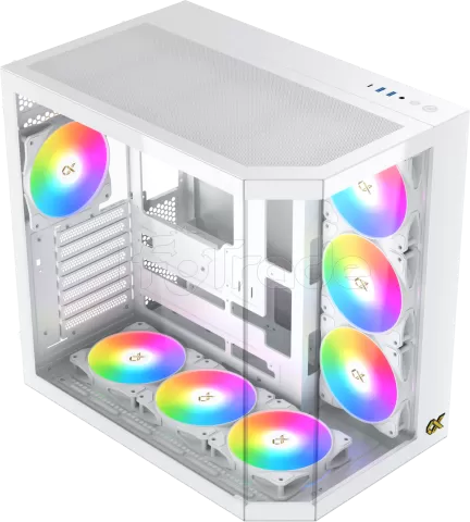 Photo de Boitier Moyen Tour E-ATX Xigmatek Cubi II RGB avec panneaux vitrés (Blanc)