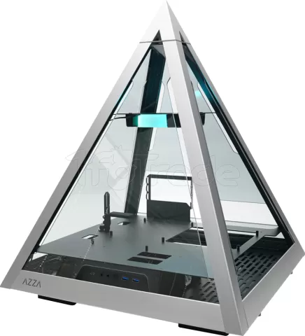 Photo de Boitier Pyramide E-ATX Azza 804L avec panneaux vitrés (Argent)