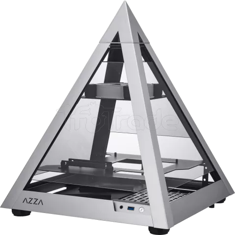 Photo de Boitier Pyramide Mini-ITX Azza Pyramid Mini RGB avec panneaux vitrés (Gris)