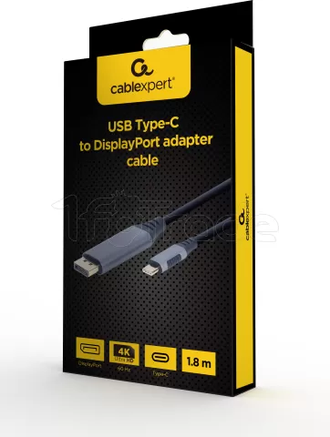 Photo de Câble Adaptateur CableXpert USB-C vers Display Port 1,8m (Noir)