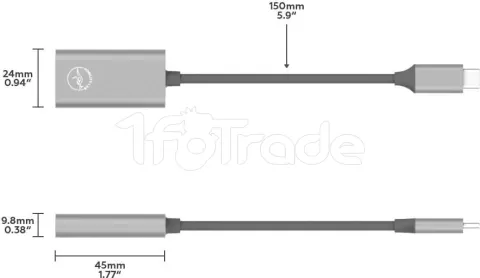 Photo de Cable adaptateur Mobility Lab USB-C vers HDMI Femelle 2.0 20cm (Noir)