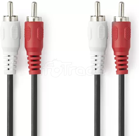 Photo de Cable Audio 2x RCA vers 2x RCA Nedis 1,5m (Noir)