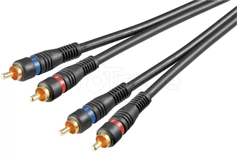 Photo de Cable audio 2xRCA Goobay 1,5m M/M (Noir)