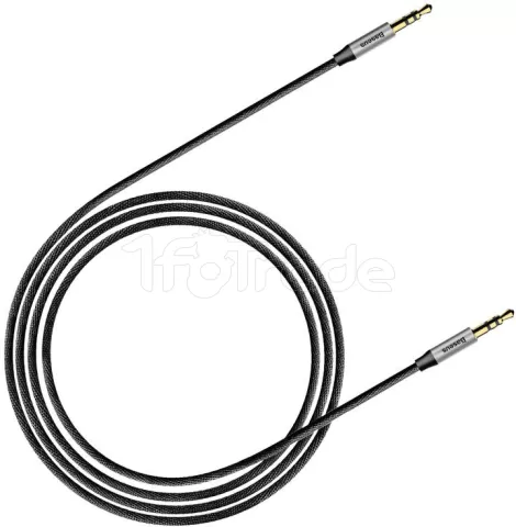 Photo de Cable audio Jack 3,5mm Baseus Yiven M30 M/M 1m (Noir/Argent)