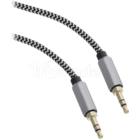 Photo de Cable audio Jack 3,5mm T'nB M/M 1m (Noir/Gris)