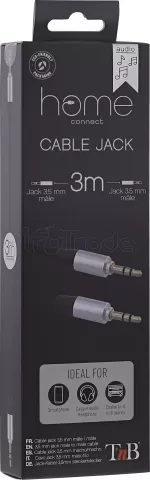 Photo de Câble audio Jack 3,5mm T'nB M/M 3m (Argent/Noir)