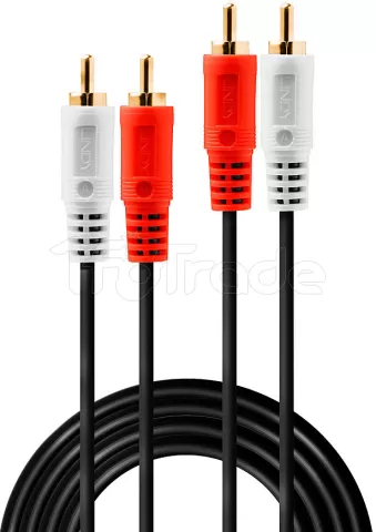 Photo de Cable Audio Lindy 2x RCA vers 2x RCA 2m (Noir)