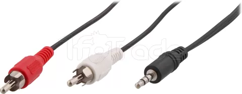 Photo de Câble audio T'nB Jack 3,5mm vers 2x RCA 1,2m M/M (Noir)