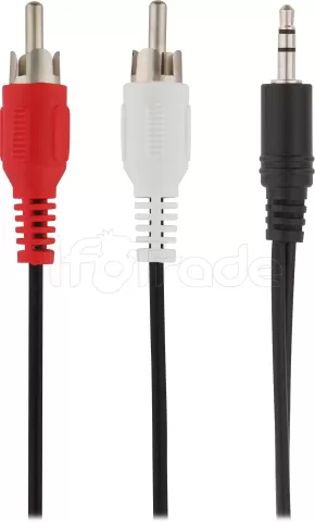 Photo de Câble audio T'nB Jack 3,5mm vers 2x RCA 1,2m M/M (Noir)