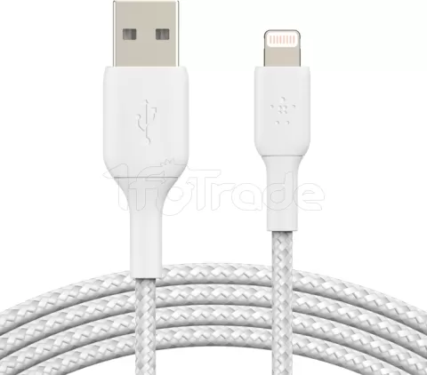 Photo de Câble Belkin BoostCharge USB-A vers Lightning 1m M/M (Blanc)