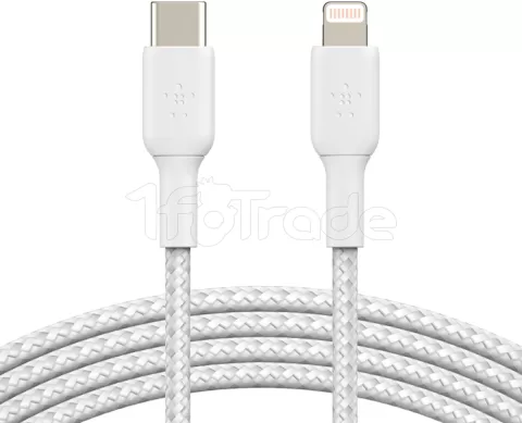 Photo de Câble Belkin BoostCharge USB-C vers Lightning 1m M/M (Blanc)