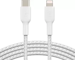 Photo de Câble Belkin BoostCharge USB-C vers Lightning 2m M/M (Blanc)