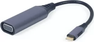 Photo de Câble Convertisseur CableXpert USB C vers VGA M/F 20cm (Gris)