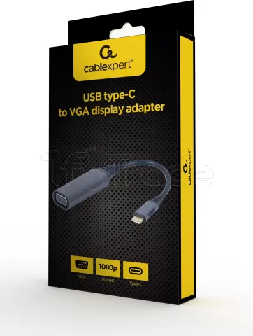 Photo de Câble Convertisseur CableXpert USB C vers VGA M/F 20cm (Gris)