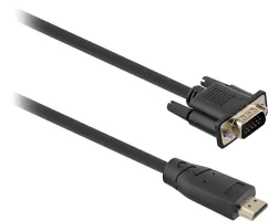 Photo de Câble Convertisseur T'nB  HDMI mâle 1.2 vers VGA femelle (D-sub DE-15) 2m M/M (Noir)