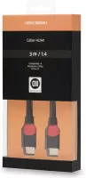 Photo de Cable HDMI 1.4 D2 Diffusion 3m M/M (Noir/Rouge)