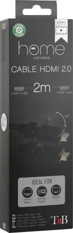 Photo de Câble HDMI 2.0 pliable T'nB 2m M/M (Noir)