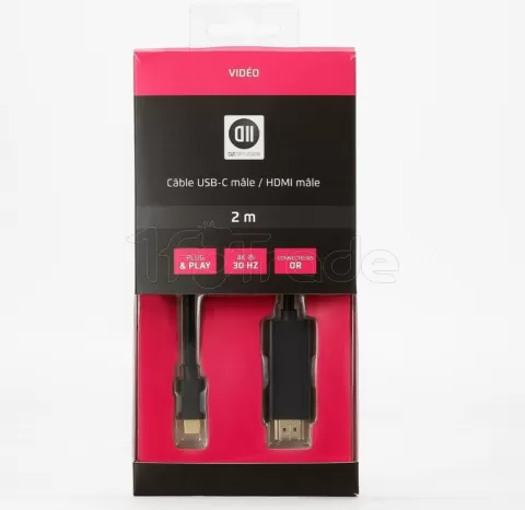 Photo de Cable HDMI D2 Diffusion vers USB-C 2m M/M (Noir)