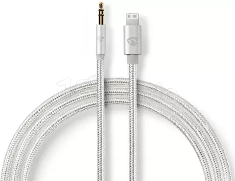 Photo de Cable Lightning Nedis vers Jack audio 3,5mm M/M 1m (Argent)