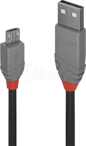 Photo de Cable Lindy Anthra Line USB 2.0 vers Micro B M/M 20cm (Gris)