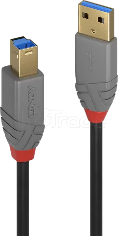 Photo de Cable Lindy Anthra Line USB 3.2 A/B M/M 1m (Gris)