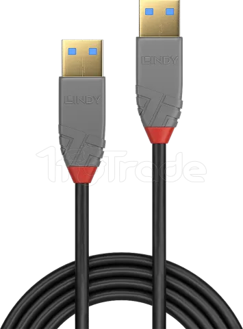 Photo de Cable Lindy USB 3.2 type A M/M 5m (Gris)