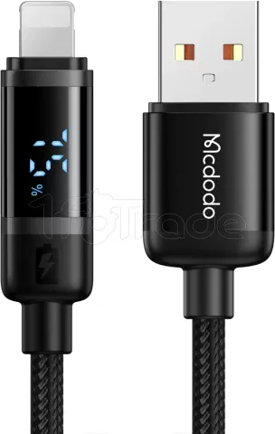 Photo de Câble Mcdodo Battery Level USB-A vers Lightning avec écran 1,2m M/M 36W (Noir)