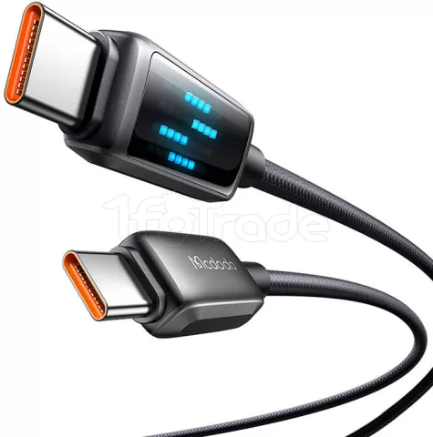 Photo de Câble Mcdodo USB-C avec écran 1,2m M/M 100W (Noir)