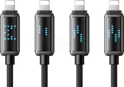 Photo de Câble Mcdodo USB-C vers Lightning avec écran 1,2m M/M 36W (Noir)