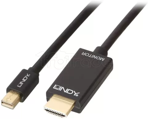 Photo de Câble Mini DisplayPort 1.2 Lindy vers HDMI 1.4 M/M 5m (Noir)