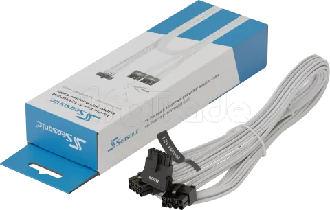 Photo de Cable modulaire Seasonic 12VHPWR - 1x PCIe 12+4 pins coudé 90° (Blanc)