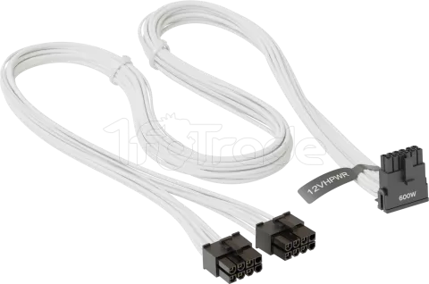 Photo de Cable modulaire Seasonic 12VHPWR - 1x PCIe 12+4 pins coudé 90° (Blanc)