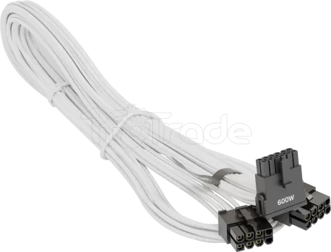 Photo de Cable modulaire Seasonic 12VHPWR - 1x PCIe 12+4 pins coudé 90° (Blanc)