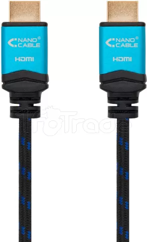 Photo de Câble Nanocable HDMI 2.0 M/M 10m (Noir/Bleu)