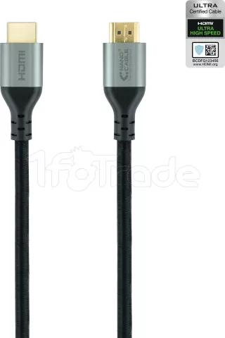 Photo de Câble Nanocable HDMI 2.1 M/M 2m (Noir/Gris)