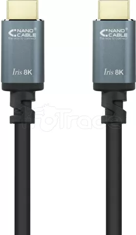 Photo de Câble Nanocable Iris 8K HDMI 2.1 M/M 1m (Noir/Gris)