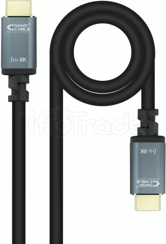 Photo de Câble Nanocable Iris 8K HDMI 2.1 M/M 2m (Noir/Gris)